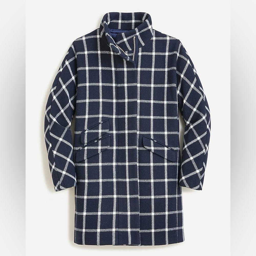 J.Crew cocoon coat windowpane in Italian wool